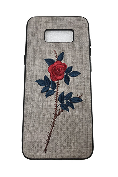 OEM Husă compatibilă cu Samsung Galaxy S8 Plus, Trandafir brodat pe imitație ...