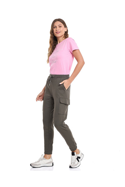 R&B Solid Jogger Pants with Drawstring Waist