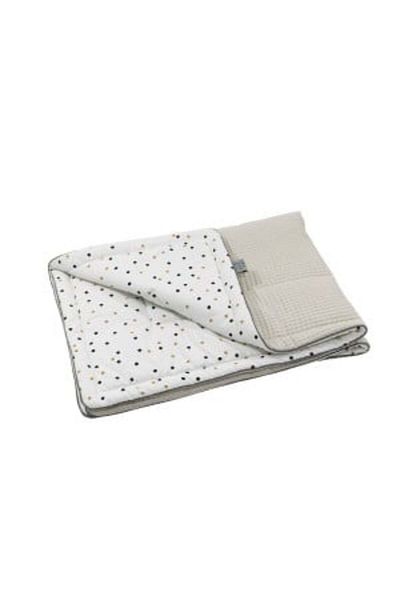 NO BRAND Double Cotton Blanket with Waffle Texture, 75 x 100 cm, Tiny Star, Confetti & Beige