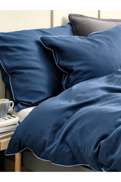 OEM Bed linen + satin sheet SANNA 200x220 navy blue