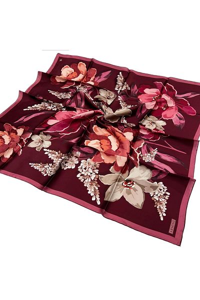 Armine Silk Scarf 2026 Winter - 9414-02 Burgundy Mink Sura