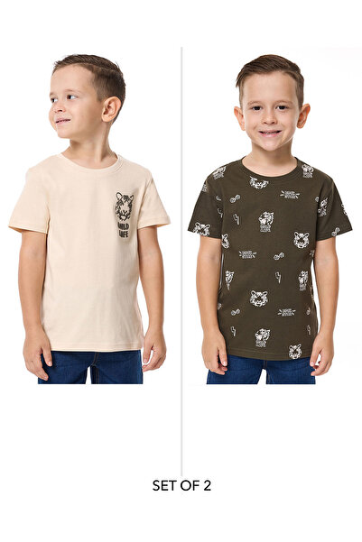 R&B 2 Pack Printed T-Shirts with Short Sleeves