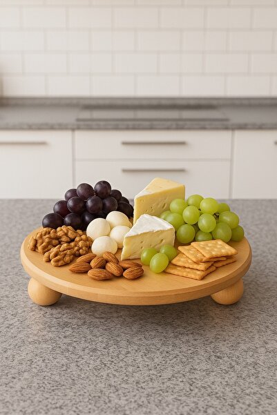 Pozihome Ahşap Yuvarlak Sunum Tahtası