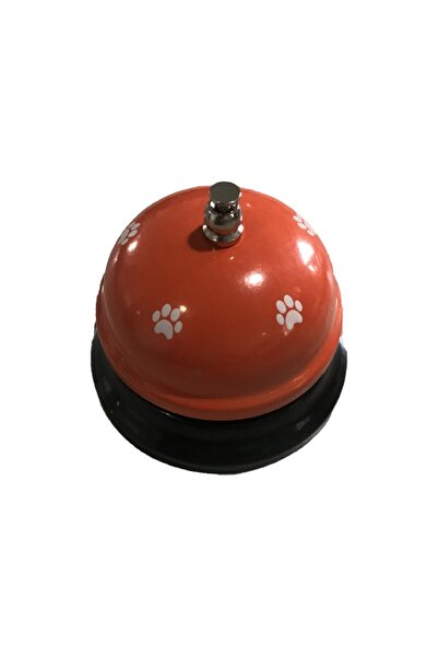 Flippy Multifunctional Metal Bell, Flippy, Red with White Paw Print, 7.5 x 7.5 x 6.5 cm, Restaurants