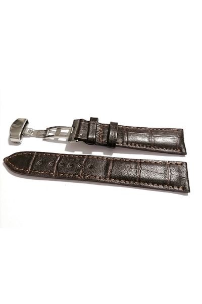 FADO &Butterfly Clasp Suitable for &All Kinds of Watches 18mm Dark Coffee Cord (269) Silver Clasp