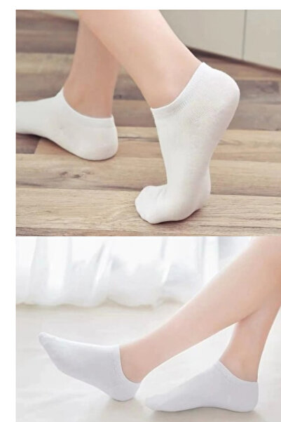 DİLRUBA AVM Women's Invisible Quality White Soft Cotton Lycra Combed Cotton Summer Booties Socks 8-Piece Comfortable