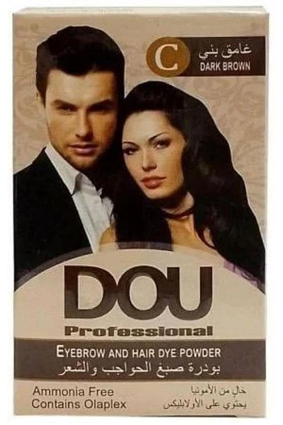 DOU Hair and Eyebrow Dye Powder - Dark Brown