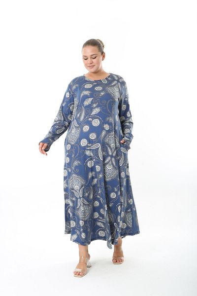 XL Modam Women's Lycra Viscose Patterned Plus Size Dress