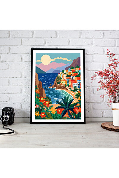 woodsia Tablou cu poster din lemn MDF cu aspect de cadru dintr-o singură buca...