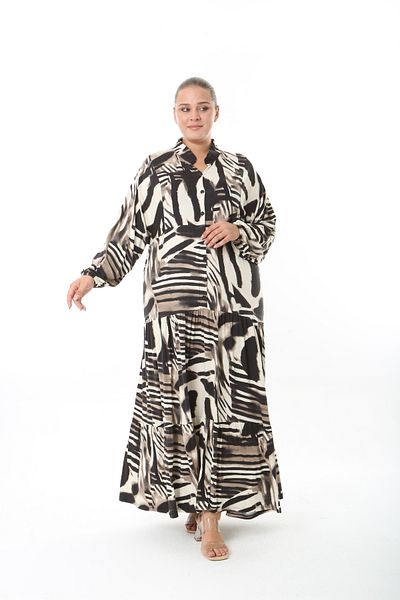 XL Modam Women's Lycra Viscose Plus Size Buttoned Dress