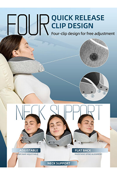 Lotus Luxury Memory Foam Travel Neck Pillow for Airplane, Car & Office with Premium Zipper Storage Bag