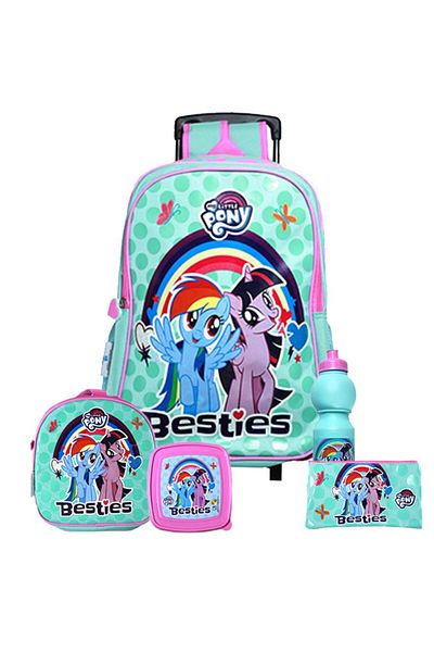 Taimi 5 in 1 Trolley Bag Set 16 Inch Pink Fong School Trolley Bag