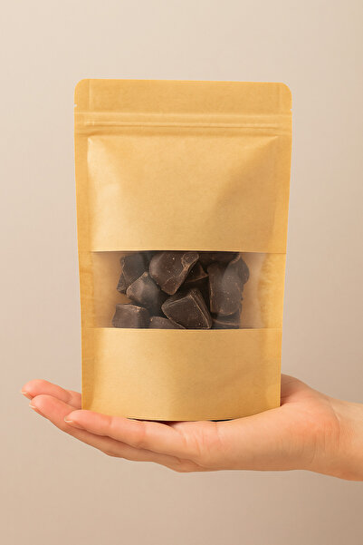 Dekals 10 Adet Kraft Pencereli Dik Duran Doypack Estetik Hediye Paketi 13x22