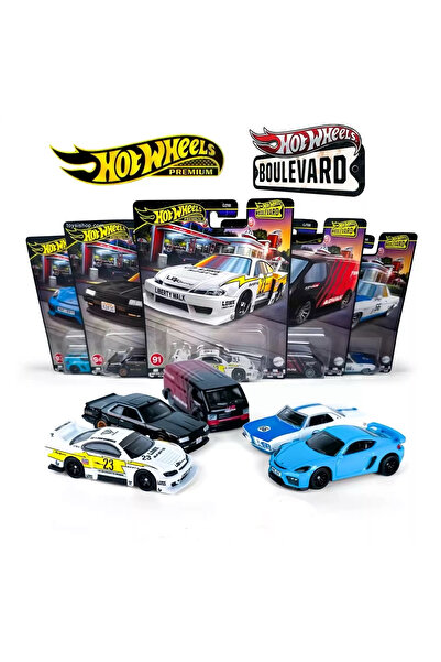 HOT WHEELS Premium 2024 Boulevar(5li Set)-(Silvia S15-Porsche 718 Cayman-Mbk Van-66 Chevrolet-Nissan Skyline)