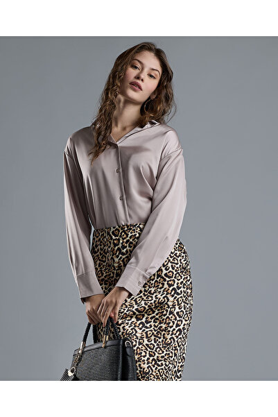 R&B Solid Shirt with Classic Collar and Long Sleeves