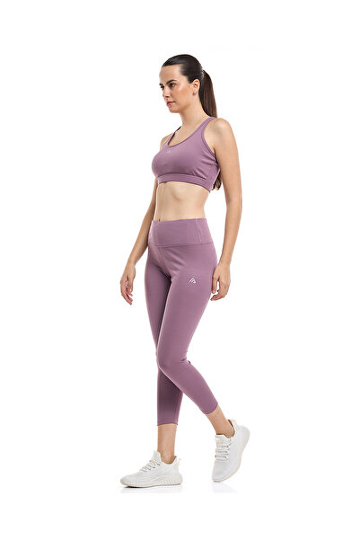 R&B Solid Active Cropped Leggings with Elastic Waist