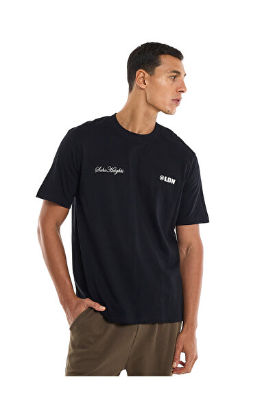 R&B Printed T-Shirt with Crew Neck and Short Sleeves