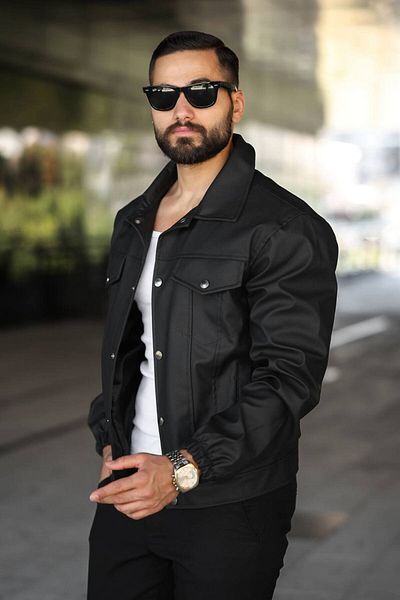 S&M CLOTHİNG NEW SEASON MEN'S OVERIZED LEATHER JACKET