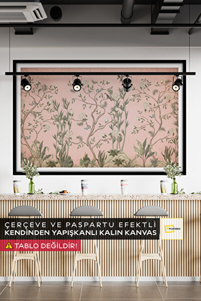 Plustablo Vintage Soft Çiçekler Kendinden Yapışkanlı Poster Duvar Kanvası, Kendinden Yapışkanlı Kanvas