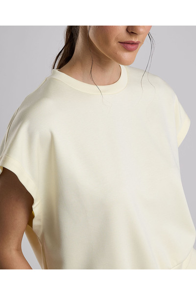 R&B Solid Top with Crew Neck and Extended Sleeves