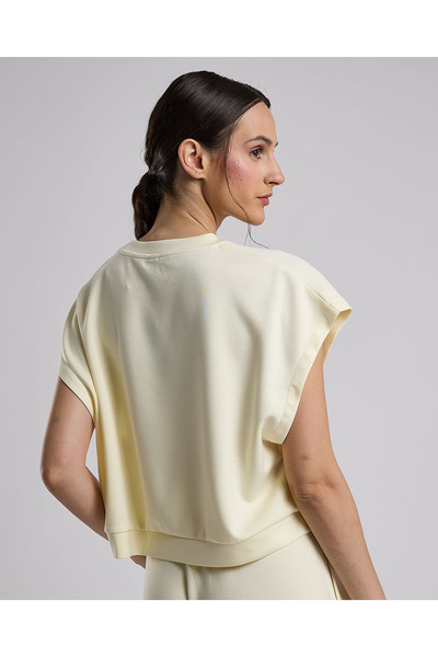 R&B Solid Top with Crew Neck and Extended Sleeves