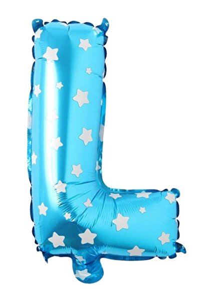 PartiCompany بالون فويل على شكل حرف أزرق مرصع بالنجوم