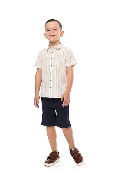 R&B Striped Shirt and Shorts Set