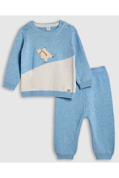 R&B Color Block Knitted Clothing Set