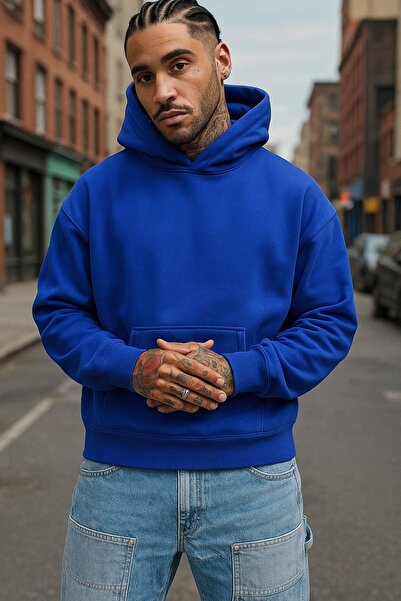 DM DOLCE MORE سترة رياضية بلون واحد للجنسين مصنوعة من القطن الممشط بثلاث خيوط