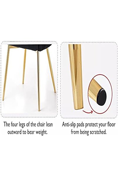 MAPLE HOME DECORATION Dinning Chair, Soft Velvet Seat and Back With Thick Seat Cushion Metal Legs Armchairs (Green)