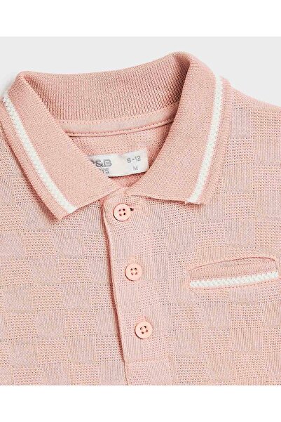 R&B Textured Polo T-Shirt and Shorts Set