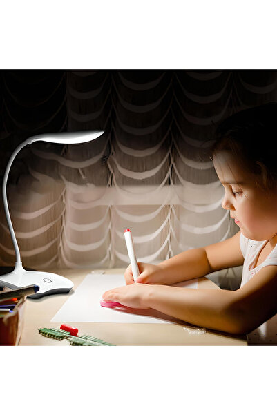 Primo Plus LED USB Rechargeable Eye-Protection Metal Material Desk Lamp white lighting 12x10x40 cm Multicolour