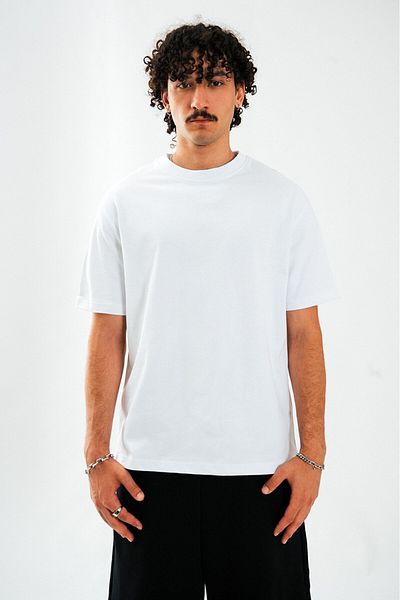 Twobucks Minimal Urban Oversize White Men's T-Shirt