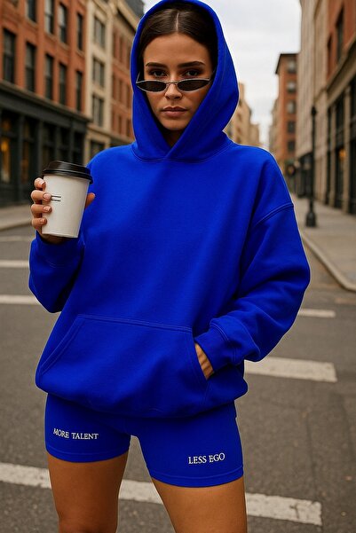 DM DOLCE MORE سترة رياضية بلون واحد للجنسين مصنوعة من القطن الممشط بثلاث خيوط