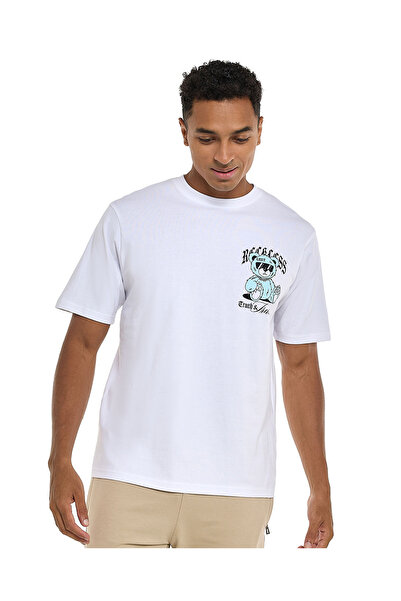 R&B Printed T-Shirt with Crew Neck and Short Sleeves