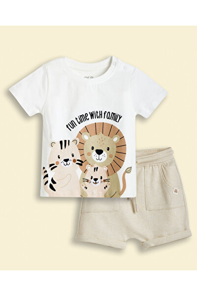 R&B Printed T-Shirt with Crew Neck and Short Sleeves