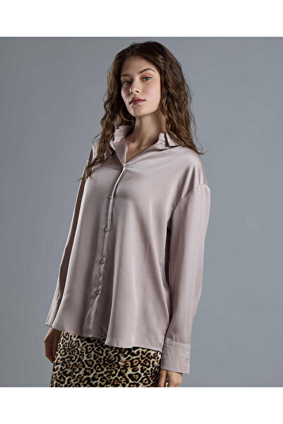 R&B Solid Shirt with Classic Collar and Long Sleeves