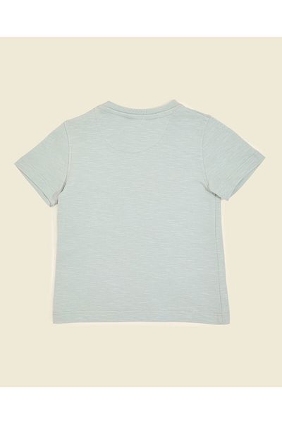 R&B Appliqued T-Shirt with Crew Neck and Short Sleeves
