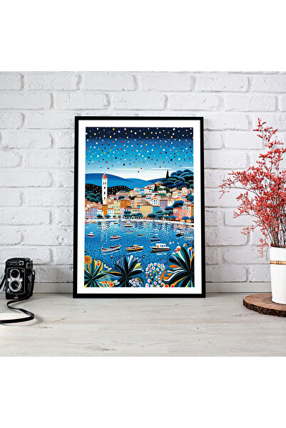 woodsia Tablou cu poster din lemn MDF cu aspect de cadru dintr-o singură buca...