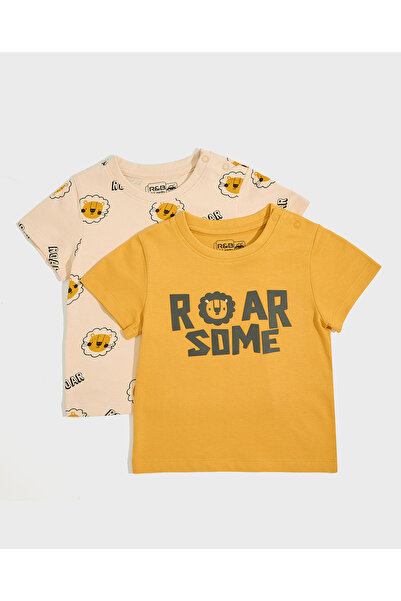 R&B Pack of 2 Printed T-Shirts with Short Sleeves