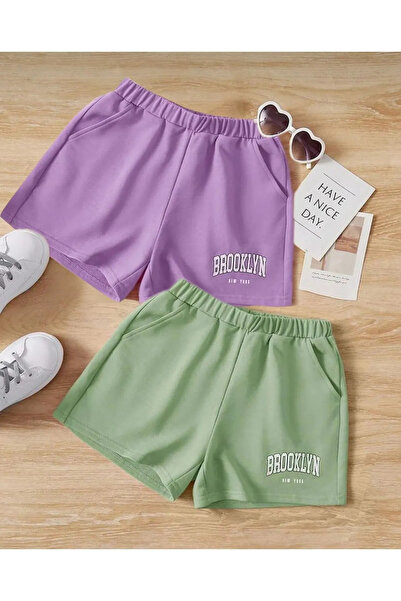NoVibe Παιδικό Brookyn με τύπωμα Σετ με 2 καλοκαιρινά κοντά σορτς με τσέπες -...