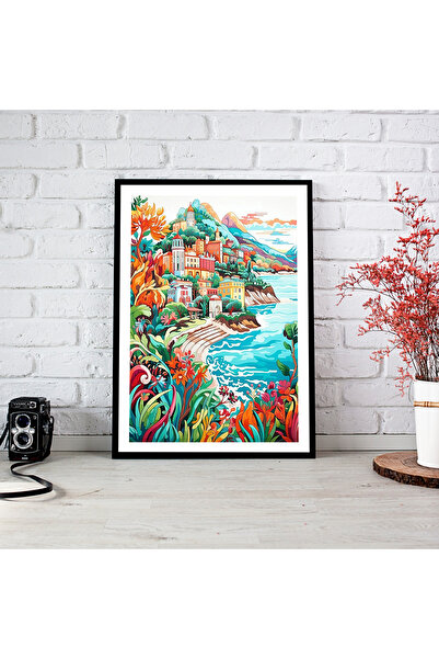 woodsia Tablou cu poster din lemn MDF cu aspect de cadru dintr-o singură buca...