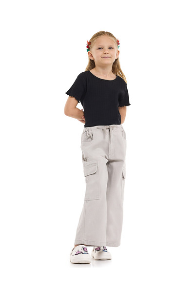 R&B Textured Top with Crew Neck and Short Sleeves