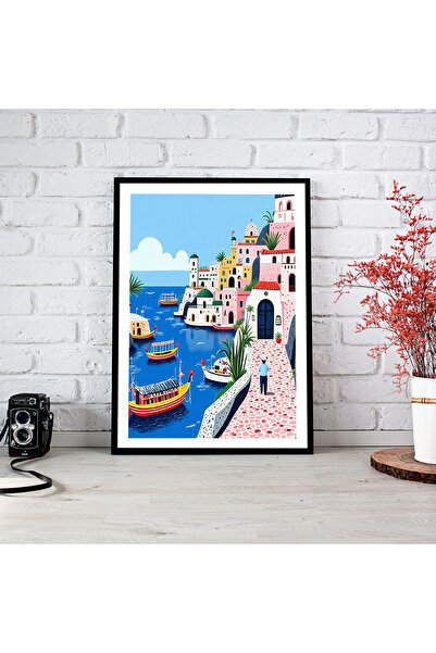 woodsia Tablou cu poster din lemn MDF cu aspect de cadru dintr-o singură buca...