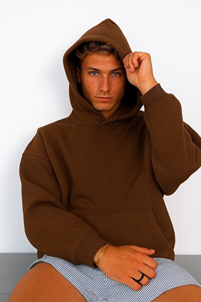 DM DOLCE MORE سترة رياضية بلون واحد مصنوعة من القطن الممشط بثلاث خيوط للجنسين