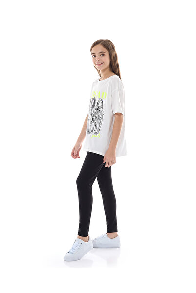 R&B Solid Leggings with Elastic Waist