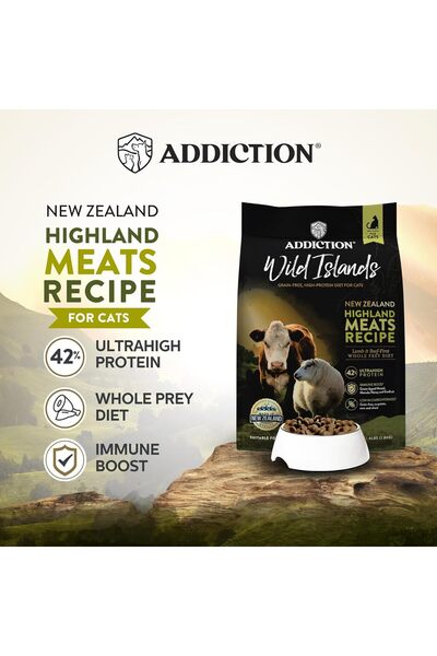 Addiction Wild Islands Highland Meats Dry Cat Food - 4LBS