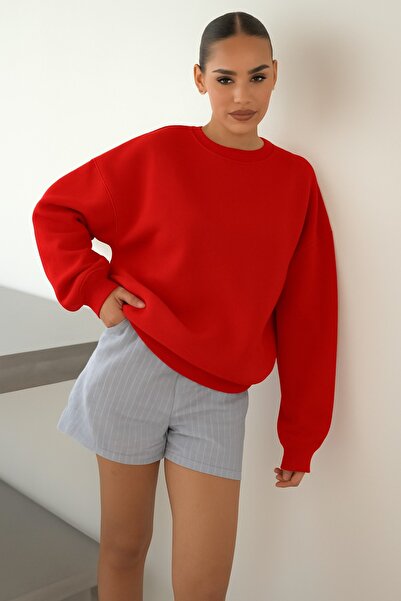 BENROMA سترة رياضية بلون واحد للجنسين مصنوعة من القطن الممشط بثلاث خيوط