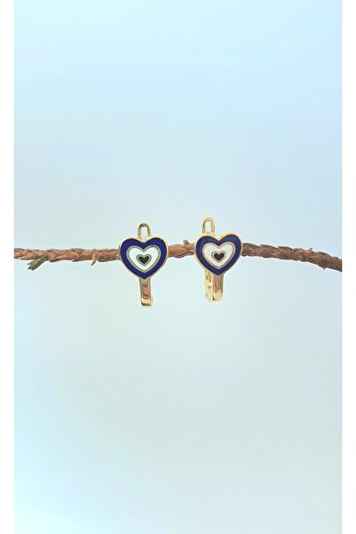 Goldlife jewellery KIZ BEBEK ÇOCUK KALPLİ MİNE NAZAR BONCUKLU 14 AYAR ALTIN KÜPE