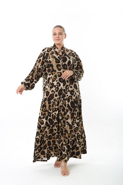 XL Modam Women's Lycra Viscose Plus Size Buttoned Dress